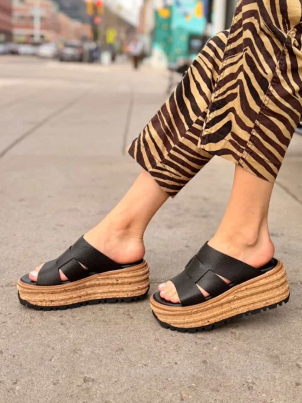 Homers 22170 LINES Platform Wedge in Volanato Nero